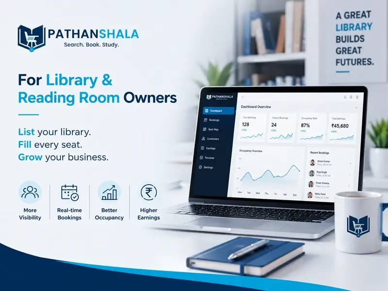 Library owner managing bookings from a tablet dashboard